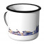 Emaille Tasse Skyline Aachen bei Nacht