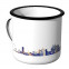 Emaille Tasse Skyline Mallorca bei Nacht