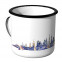 Emaille Tasse Skyline Stockholm bei Nacht