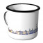 Emaille Tasse Skyline Amsterdam bei Nacht