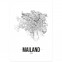 Poster Mailand Straßenplan mit Bilderrahmen