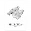 Poster Mallorca Straßennetz mit Bilderrahmen
