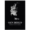 Stadtposter San Diego mit Straßen und Rahmen