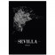 Stadtposter Sevilla mit Bilderrahmen Straßennetz
