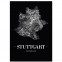 Stadtposter Stuttgart Straßennetz