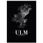 Stadtposter Ulm mit Bilderrahmen und Straßennetz