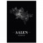 Aalen Stadtposter Bilderrahmen mit Straßennetz
