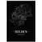 Stadtposter Hilden - Black