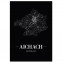 Stadtposter Aichbach Black