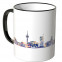 JUNIWORDS Tasse "Guten Morgen Essen!" Skyline bei Nacht