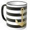 JUNIWORDS Tasse goldener Anker mit schwarz-weißen Streifen