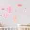 Wandsticker Set XL - Heißluftballons Rosa
