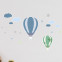 Wandsticker Set XL - Heißluftballons Blau