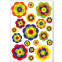 Wandsticker Set A4 - retro Blumen