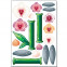 Wandsticker Set A4 - Bunte Orchideen