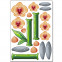 Wandsticker Set A4 - Orange Orchideen