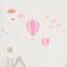 Wandsticker Mega Set - Heißluftballons Rosa