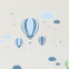 Wandsticker Mega Set - Heißluftballons Blau