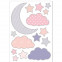 Wandsticker Set A4 - Mond und Sterne