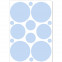 Wandsticker Set A4 - Pastell Punkte Blau