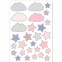 Wandsticker Set A4 - Mond und Sterne