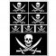 Wandsticker Set A4 - Piraten Flagge Totenkopf