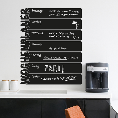 Tafelfolie Wochenplaner Wandaufkleber Wanddekoration Wandsticker Tafel