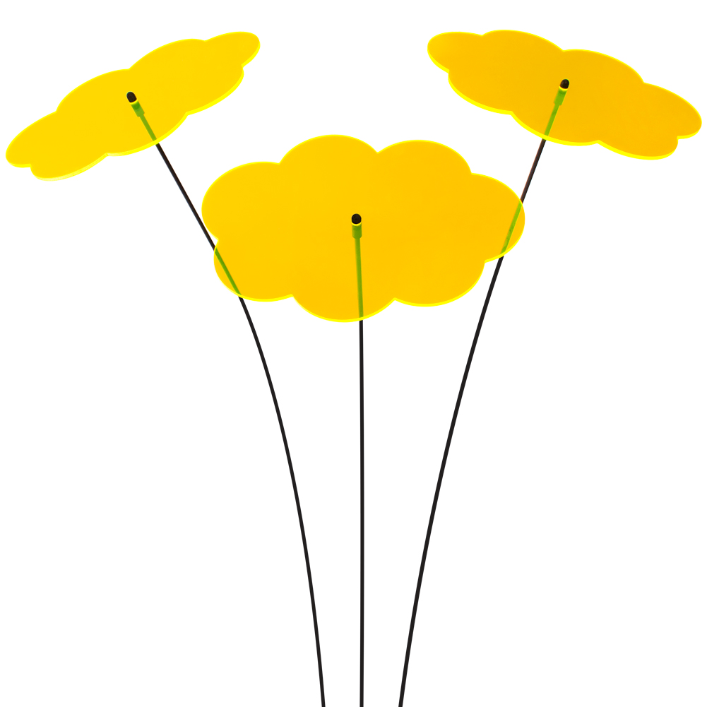 3 Stück SUNPLAY Sonnenfänger Ø10cm Suncatcher Gartenstecker Blumen GELB