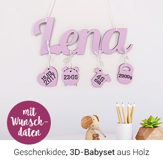 3D-Babyset aus Holz