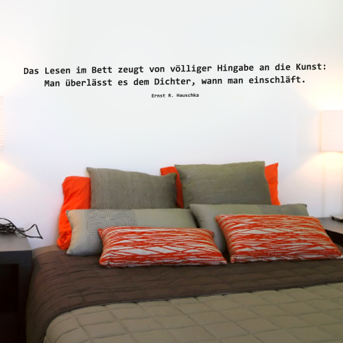 Wandtattoos-Zitate - Das Lesen im Bett